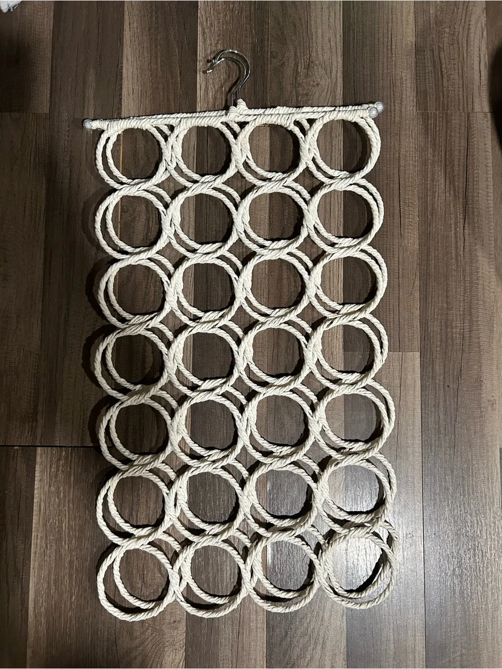 Handmade White Rope Wall Hanging Organizer